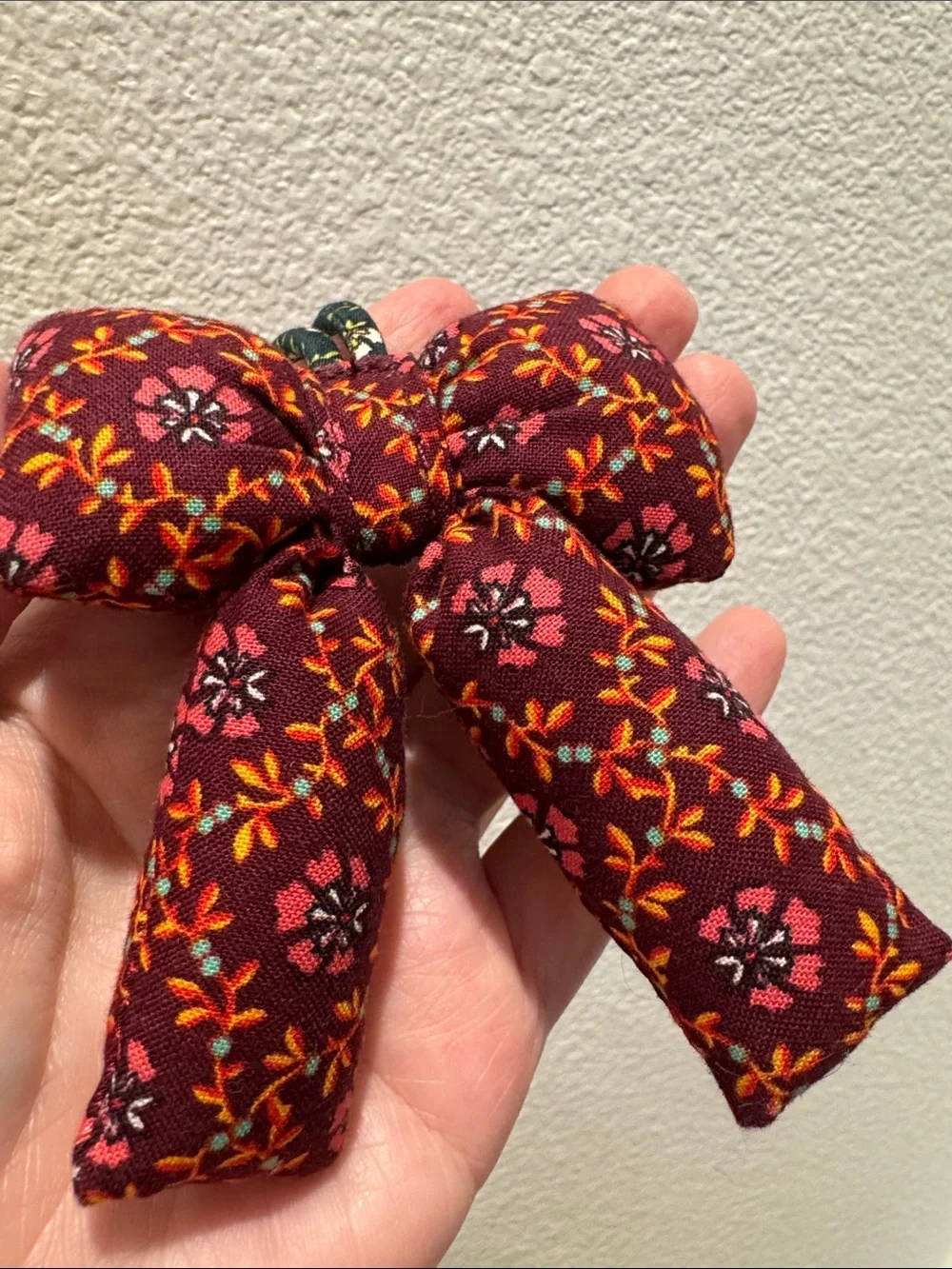 Vera Bradley Anthro Plush Puffy‎ Bow Shaped Bag Charm, Keychain, Ornament